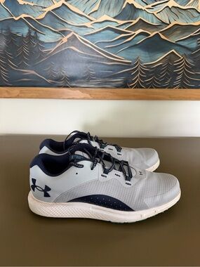 Under Armour Men’s Light Gray & Navy Blue Golf Shoes
